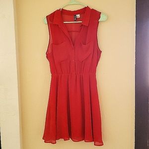 Divided Brand, size 8, red above the knee dress